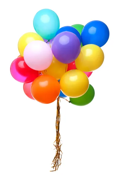 Цветные воздушные шары, изолированные на белом — стоковое фото
