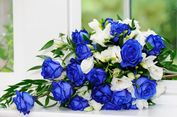 Букет невесты голубые розы Лицензионные Стоковые Изображения