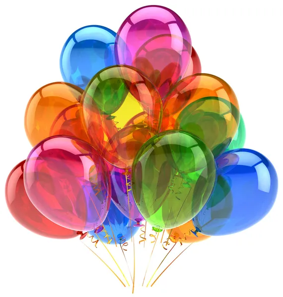 Воздушные шары партии день рождения воздушный шар украшения красочные полупрозрачные — стоковое фото