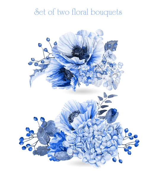 Набор акварели цветочные букеты для дизайна — стоковое фото