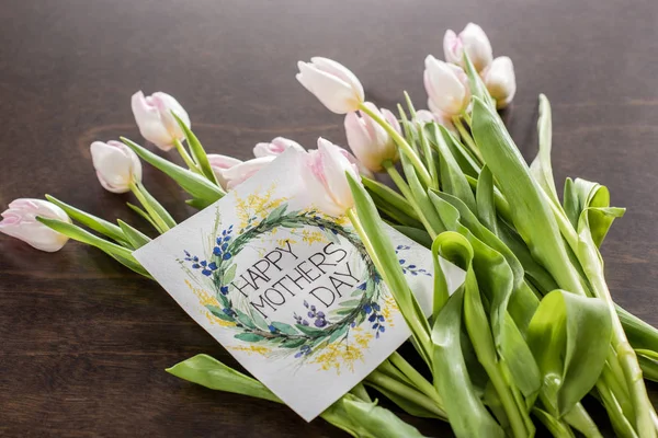 Поздравительная открытка с цветами и цветами Стоковое Фото