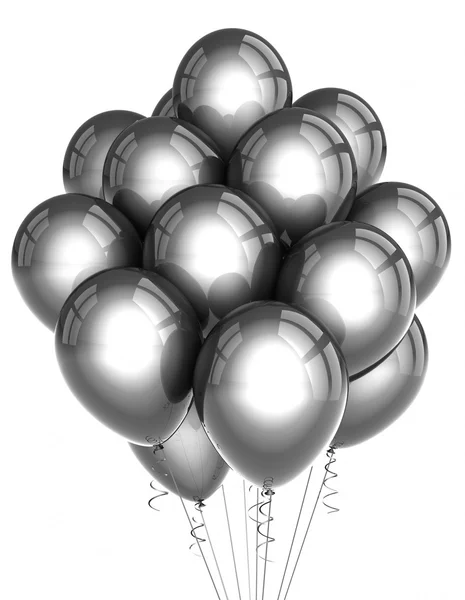 Серебряные партийные воздушные шары — стоковое фото