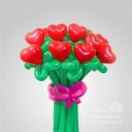 Цветы из шаров. Букет из 11 цветов-сердечек. Изготовлен из шаров ШДМ (шариков-сосисок) и сердечек диаметром 12см